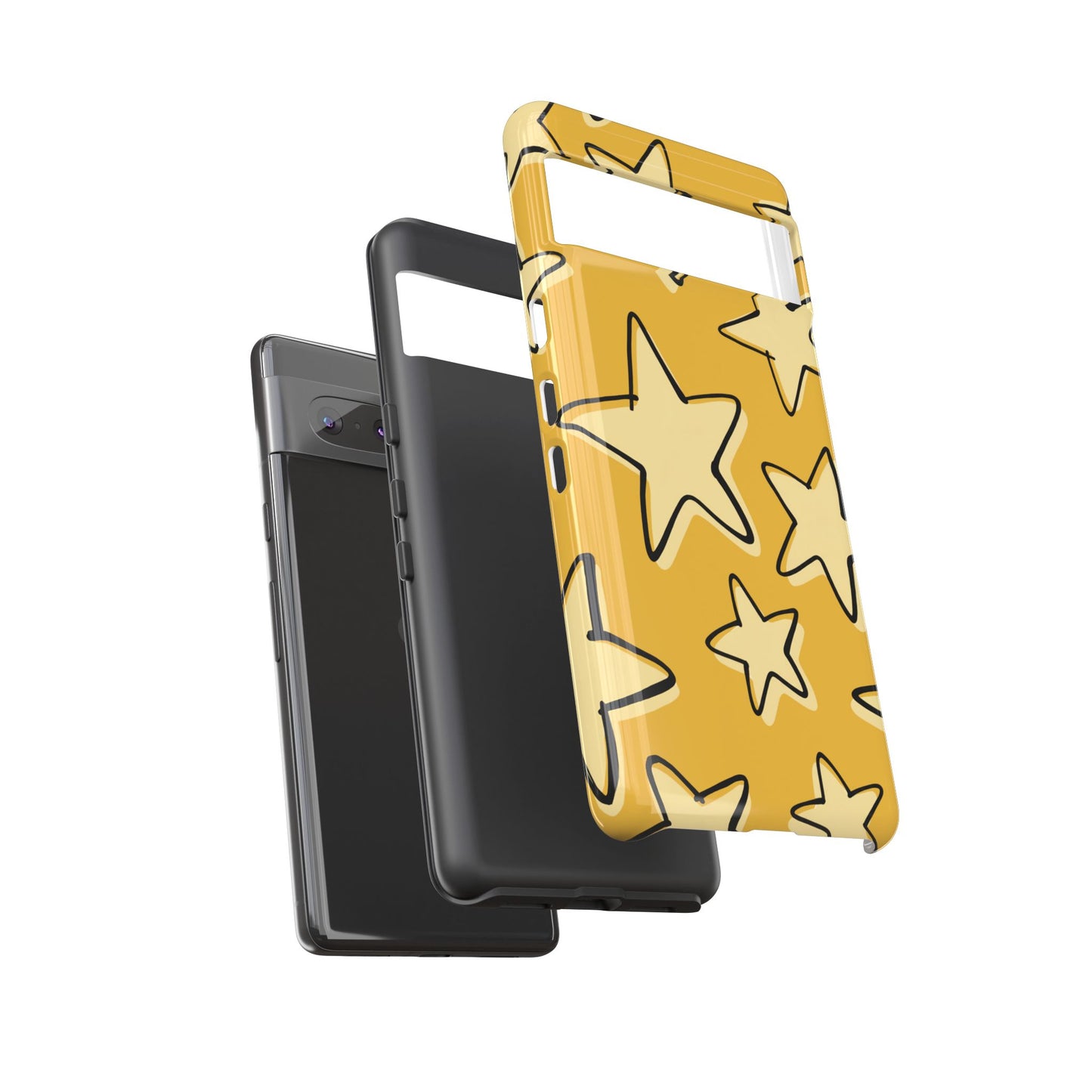 Golden Yellow Doodle Star Phone Case