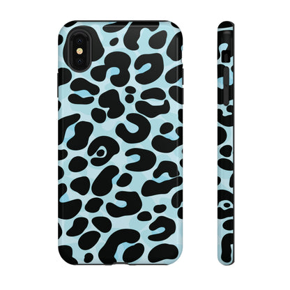 Cool Aqua Leopard Print Phone Case