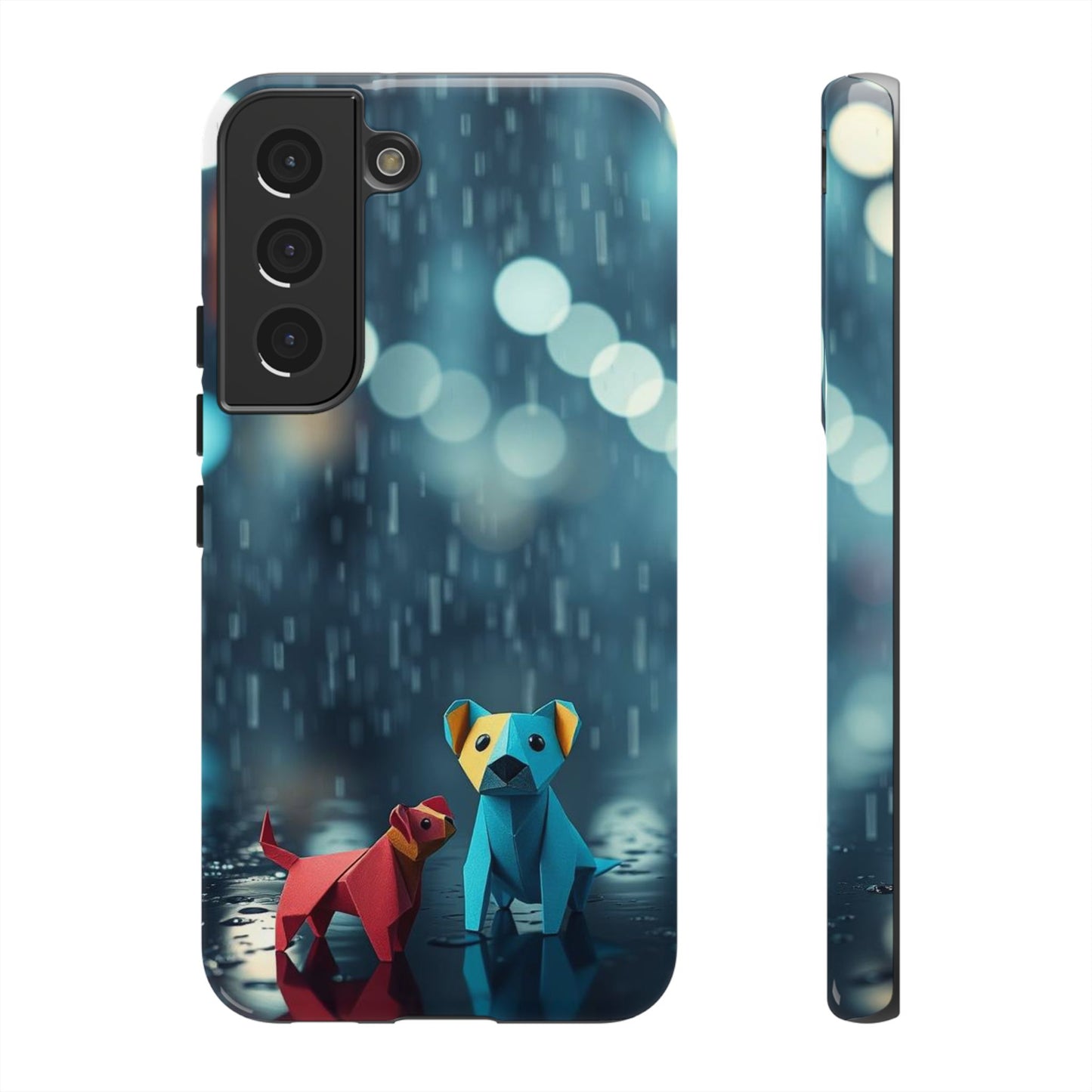 Samsung Galaxy S22 / Glossy Phone Case - Origami ’Wee Pals’ Design Phone Case