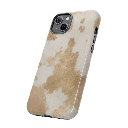 Elegant Champagne Cow Print Phone Case