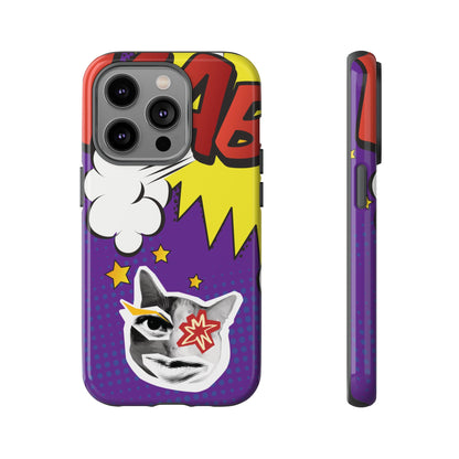 Bold Purple Pop Art Cat Phone Case - Purple Phone Case - iPhone 14 Pro / Glossy