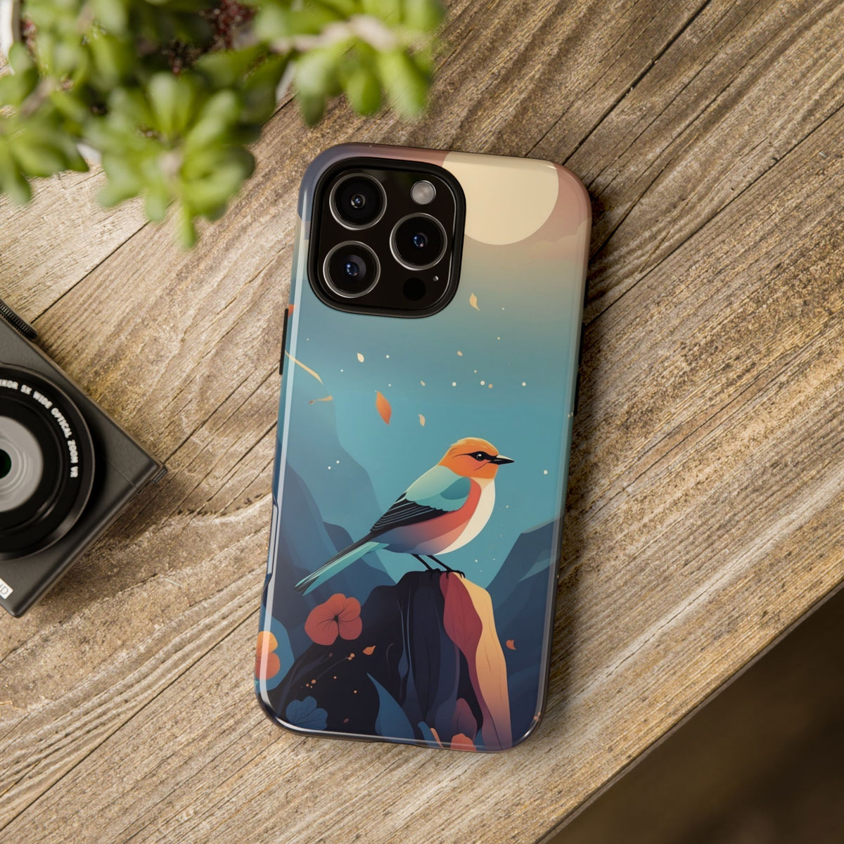 Stylised Bird Design Phone Case - Multicolor Phone Case