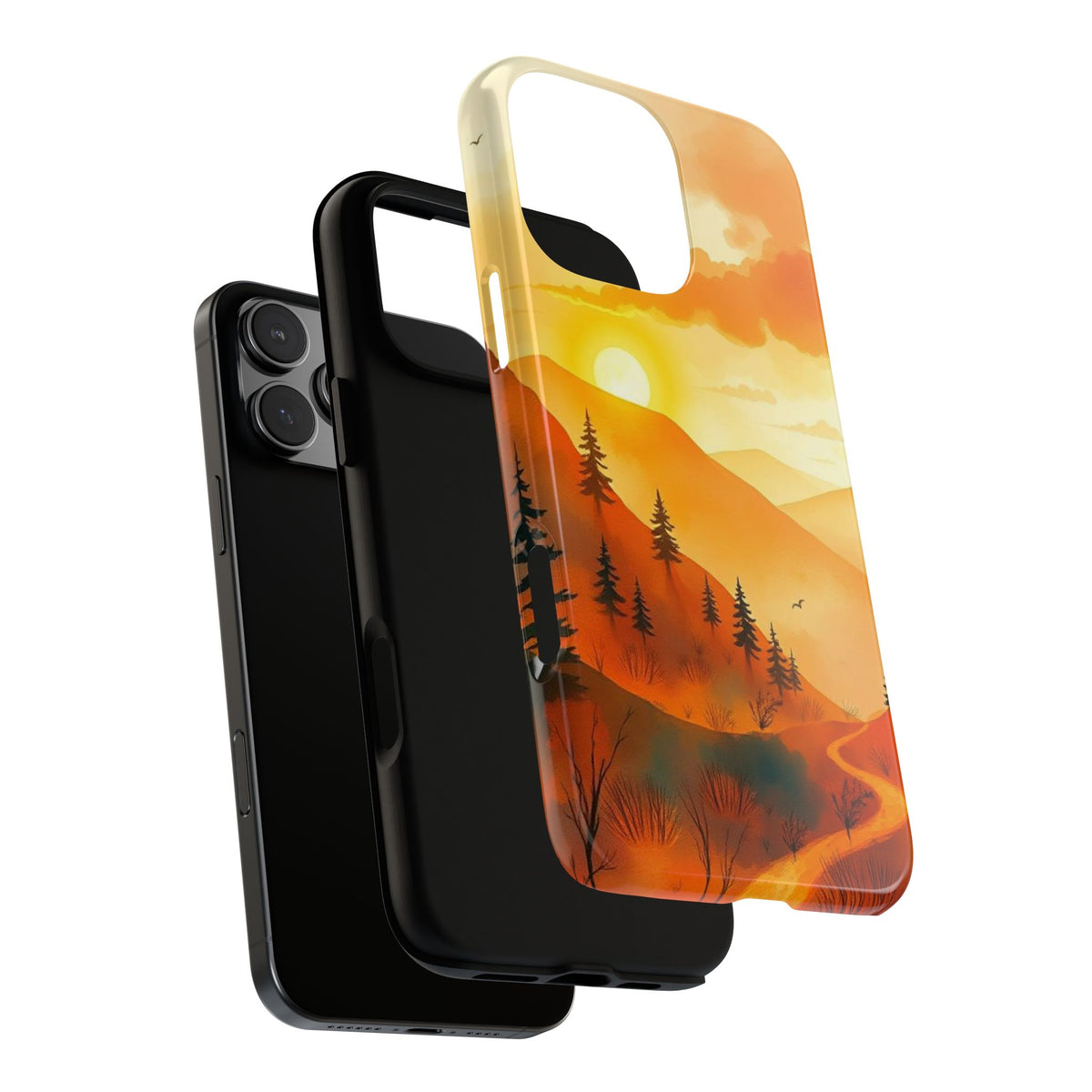 Golden Sunset Design Phone Case - Multicolor Phone Case