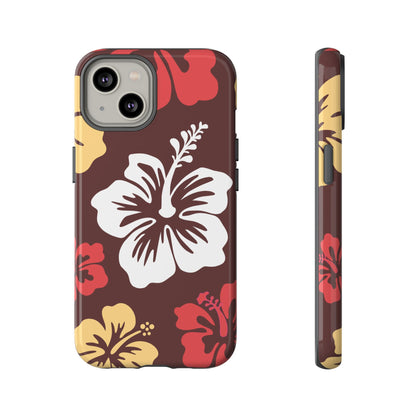 iPhone 14 / Glossy Phone Case - ’Hibiscus Retro Pattern #2’ Phone Case