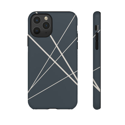 Abstract Blue with Beige Lines Phone Case - Blue Phone Case - iPhone 11 Pro / Glossy