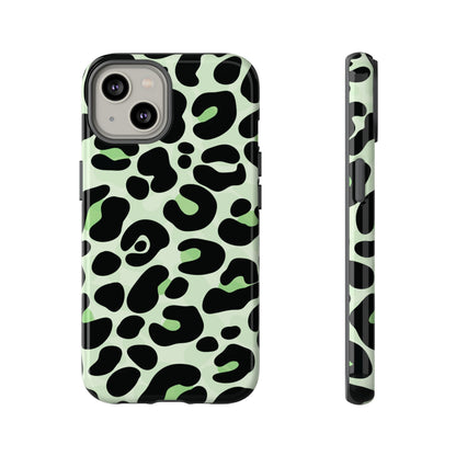 Chic Sage Leopard Print Phone Case