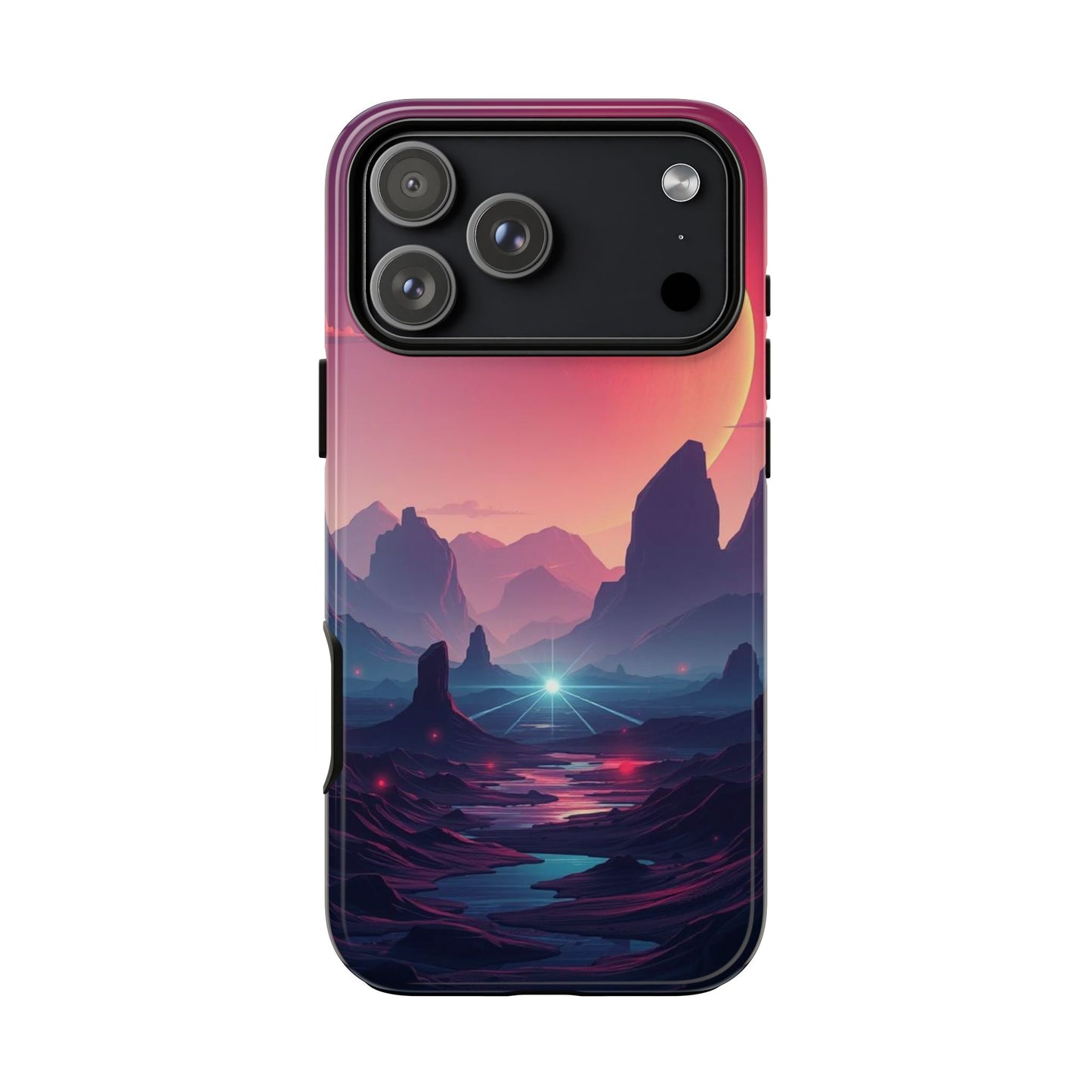 iPhone 17 Pro Max / Glossy Phone Case - Alien Moon Landscape Design Phone Case