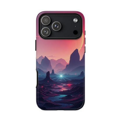 iPhone 17 Pro Max / Glossy Phone Case - Alien Moon Landscape Design Phone Case