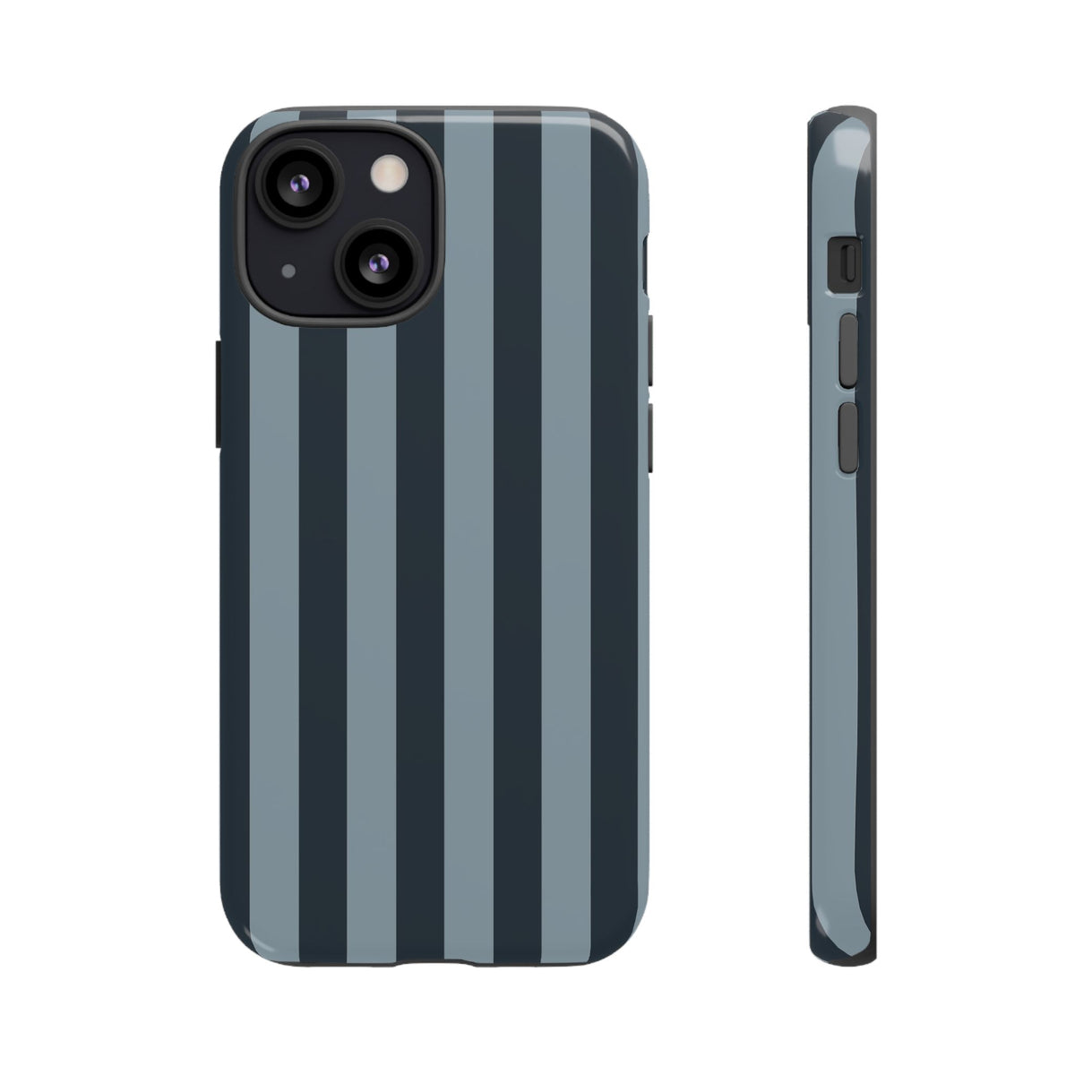 Dark Blue Stripe Pattern Phone Case - Blue Phone Case - iPhone 13 Mini / Glossy