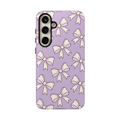 Chic Lilac Bow Pattern Phone Case
