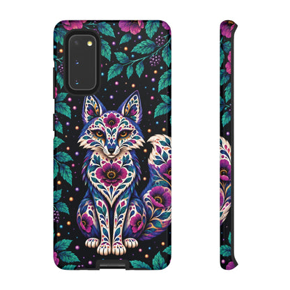 Vibrant Purple and Teal Calavera Fox Phone Case - Multicolor Phone Case - Samsung Galaxy S20 / Glossy