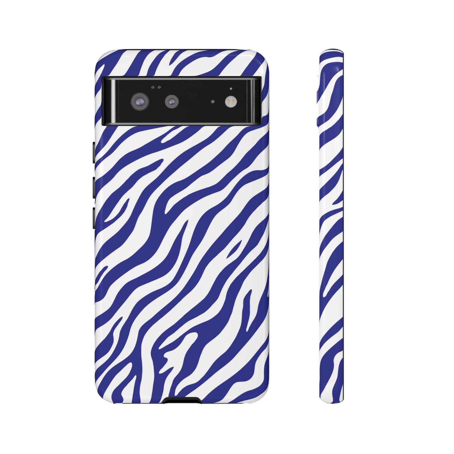 Stylish Electric Blue Zebra Print Phone Case