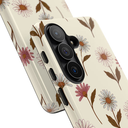 Pretty Cream & Rose Daisy Pattern Phone Case