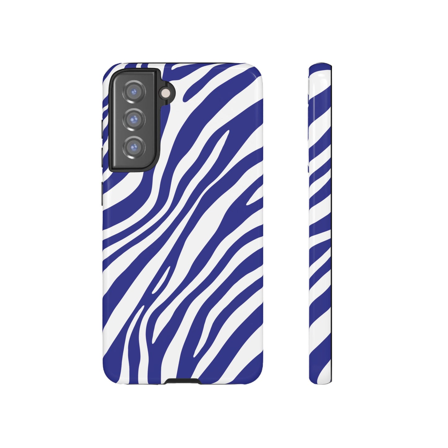 Modern Electric Blue Zebra Print Phone Case