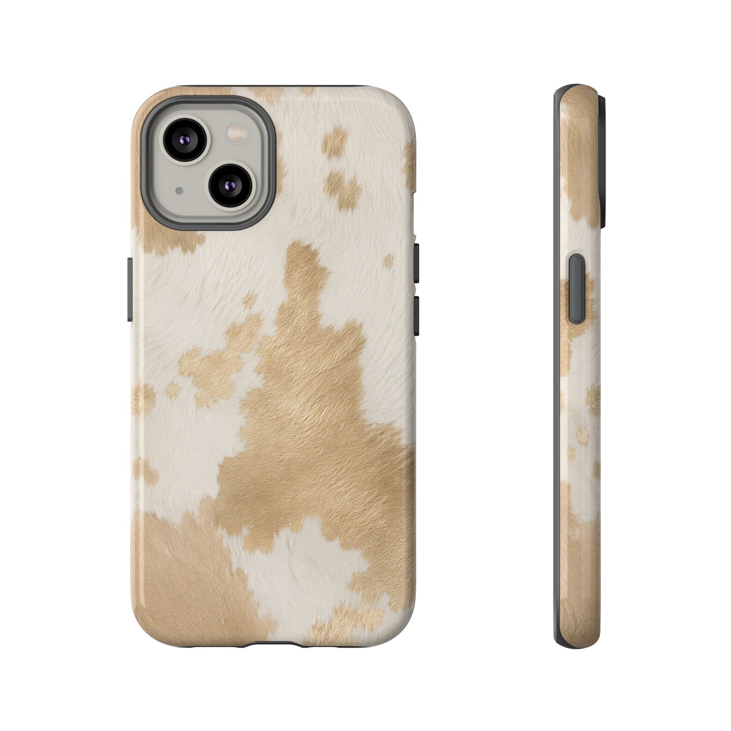 Elegant Champagne Cow Print Phone Case
