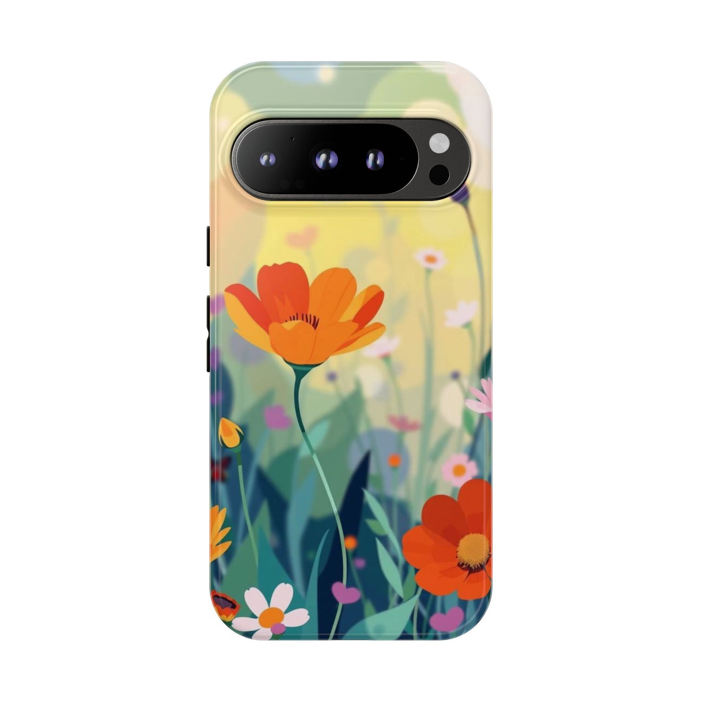 Google Pixel 9 Pro / Glossy Phone Case - Pop Art Style Wildflower Design Phone Case