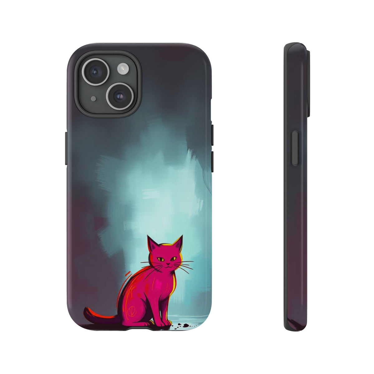Pop Art Moody Cat Design Phone Case - Multicolor Phone Case - iPhone 15 / Glossy