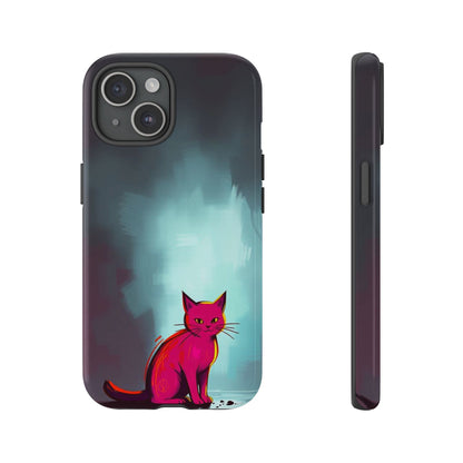 Pop Art Moody Cat Design Phone Case - Multicolor Phone Case - iPhone 15 / Glossy