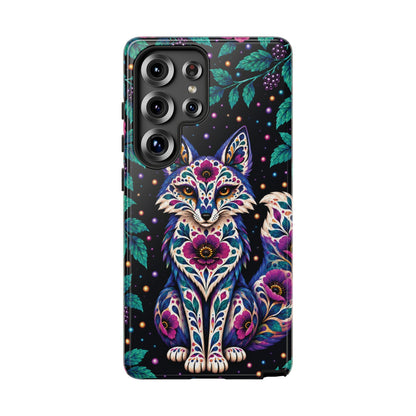 Vibrant Purple and Teal Calavera Fox Phone Case - Multicolor Phone Case - Samsung Galaxy S25 Ultra / Glossy
