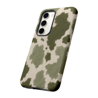 Stylish Olive Green Cow Print Phone Case