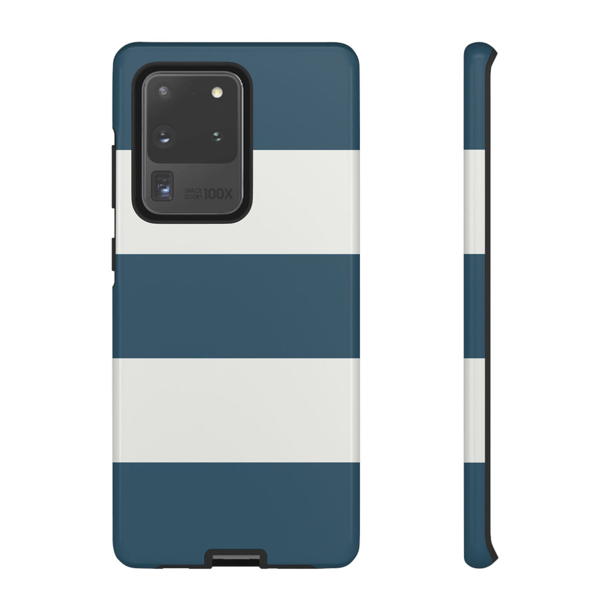 Blue & White Horizontal Stripe Pattern Phone Case - Blue Phone Case - Samsung Galaxy S20 Ultra / Glossy