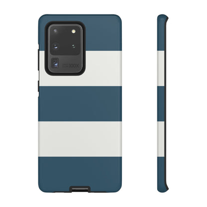 Blue & White Horizontal Stripe Pattern Phone Case - Blue Phone Case - Samsung Galaxy S20 Ultra / Glossy