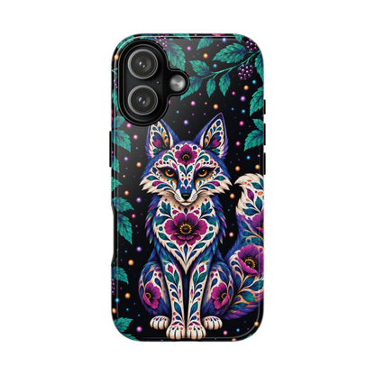 Vibrant Purple and Teal Calavera Fox Phone Case - Multicolor Phone Case - iPhone 17 / Glossy