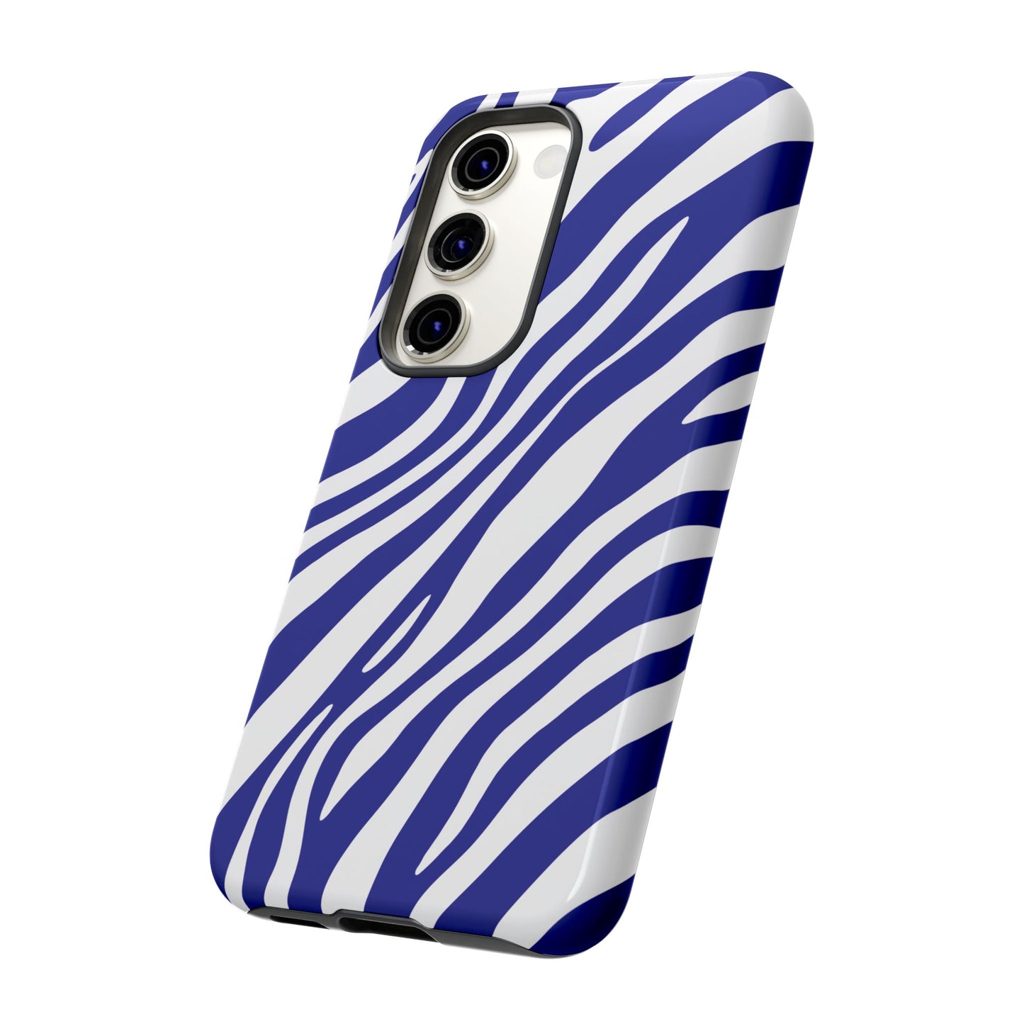 Modern Electric Blue Zebra Print Phone Case