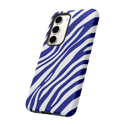 Modern Electric Blue Zebra Print Phone Case