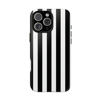 Simple Black & White Stripe Pattern Phone Case - White Phone Case - iPhone 16 Pro Max / Glossy