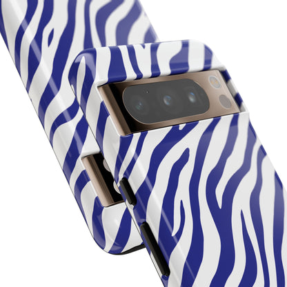 Stylish Electric Blue Zebra Print Phone Case