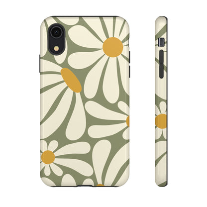 Retro Green Daisy Pattern #1 Phone Case - Green Phone Case - iPhone XR / Glossy