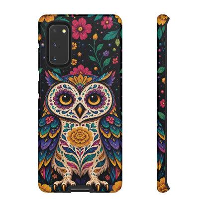 Vibrant Purple and Teal Calavera Owl Phone Case - Multicolor Phone Case - Samsung Galaxy S20 / Glossy