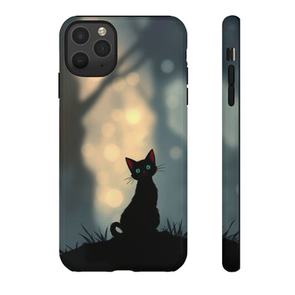 iPhone 11 Pro Max / Glossy Phone Case - Gothic Cat Design Phone Case