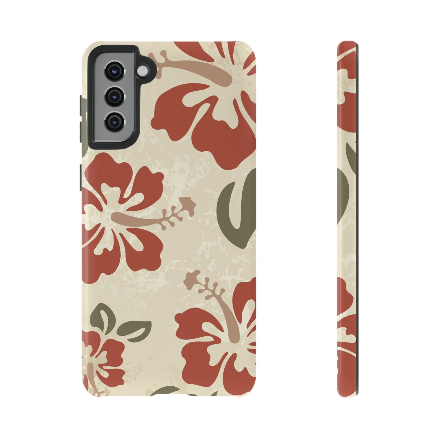 Samsung Galaxy S21 Plus / Glossy Phone Case - ’Boho Chic Hibiscus Pattern #1’ Phone Case