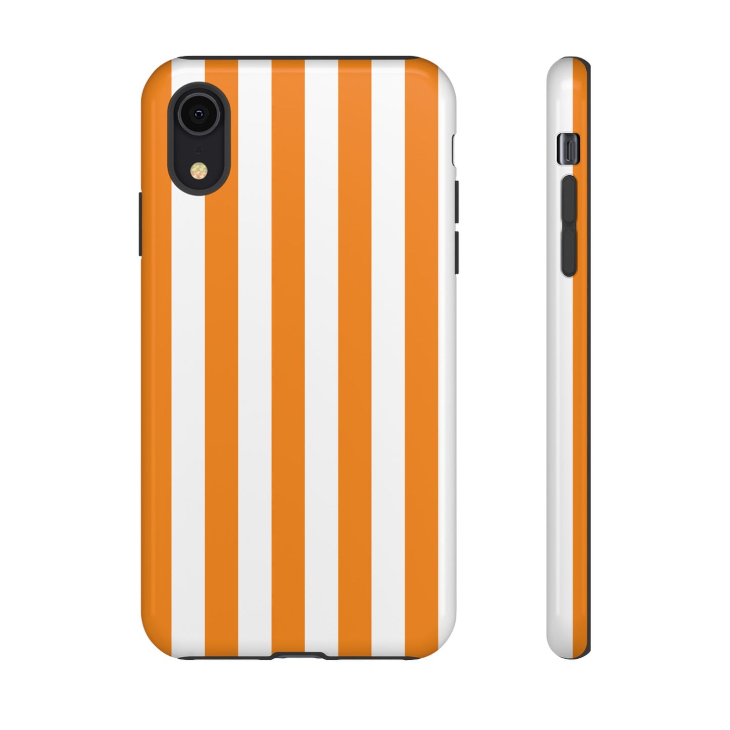 iPhone XR / Glossy Phone Case - Simple Yellow & White Stripe Pattern Phone Case
