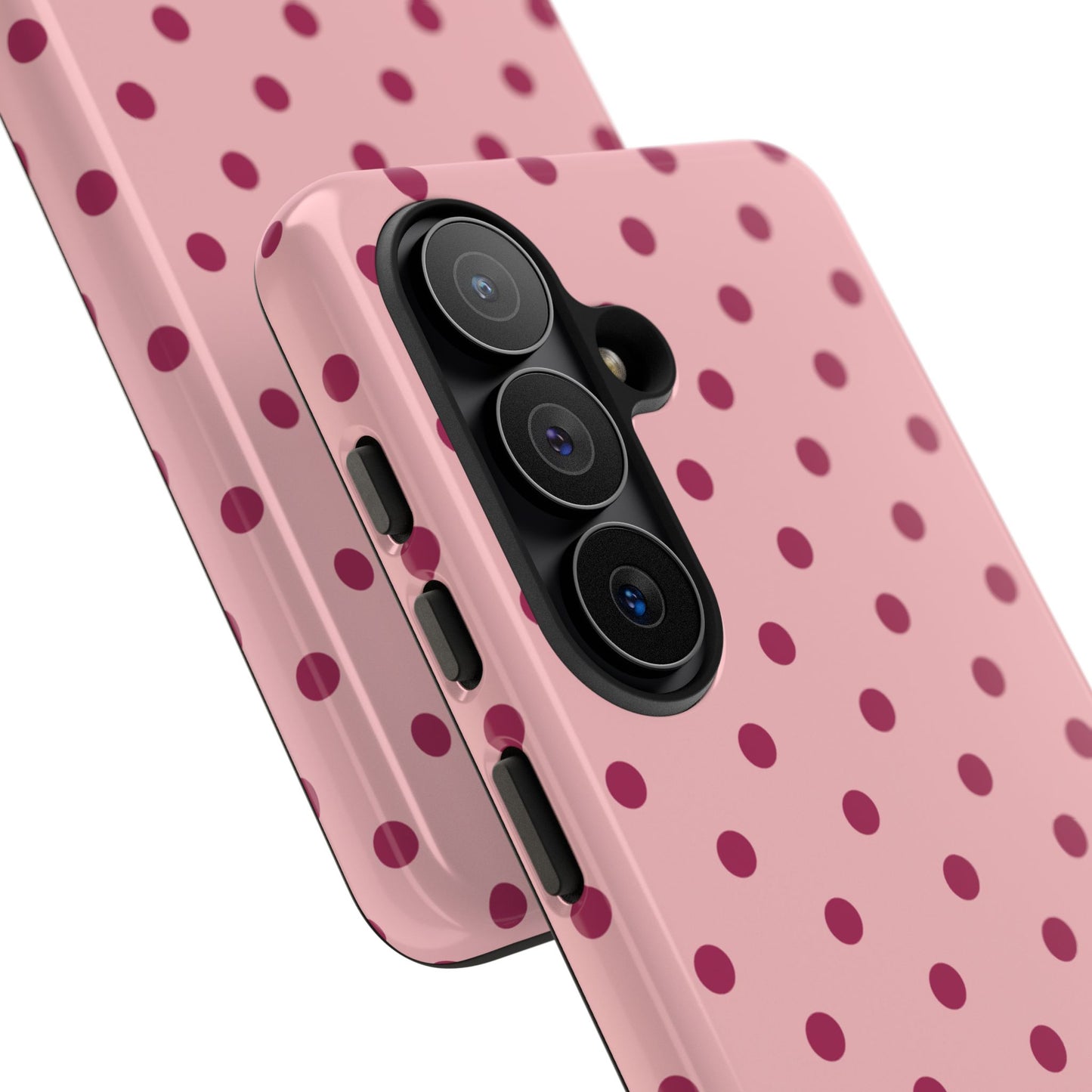 Pink with Red Dot Pattern Phone Case