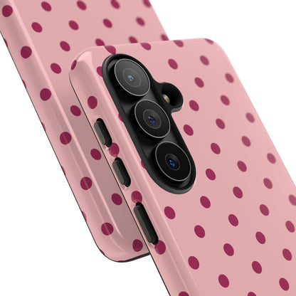 Pink with Red Dot Pattern Phone Case