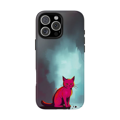 Pop Art Moody Cat Design Phone Case - Multicolor Phone Case - iPhone 16 Pro Max / Glossy