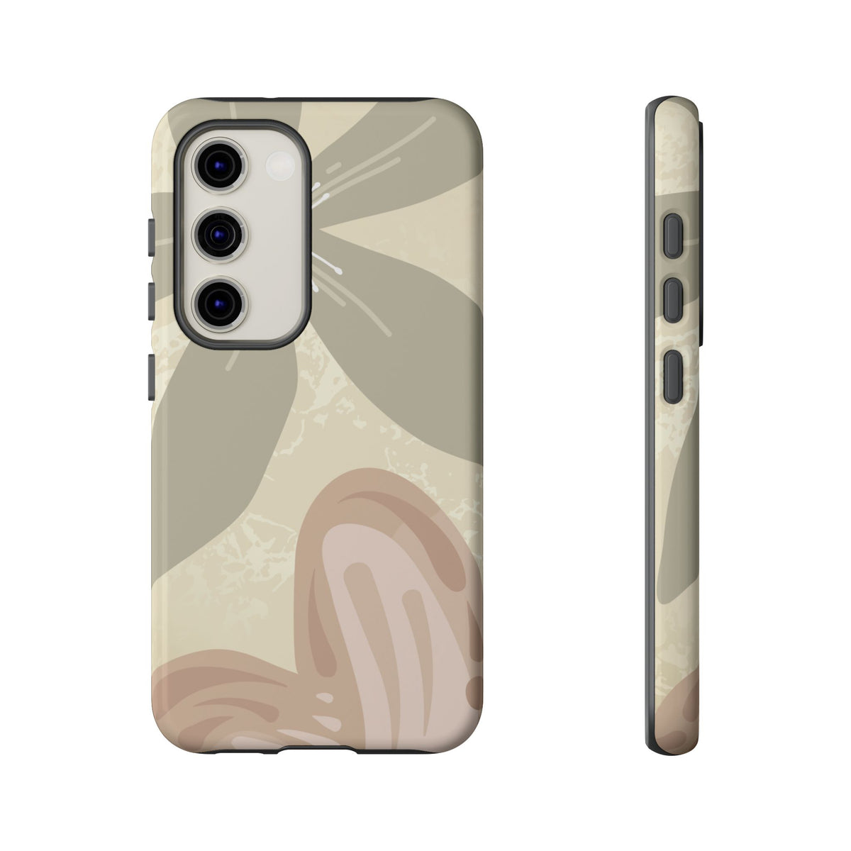 Hibiscus Heart Pattern Phone Case - Beige Phone Case - Samsung Galaxy S23 / Glossy