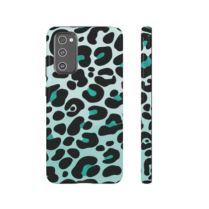 Cool Aqua Leopard Print Phone Case