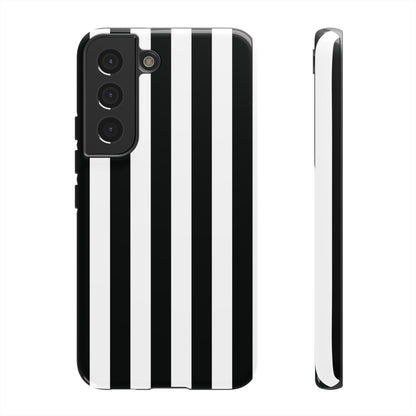 Samsung Galaxy S22 / Glossy Phone Case - Simple Black & White Stripe Pattern Phone Case