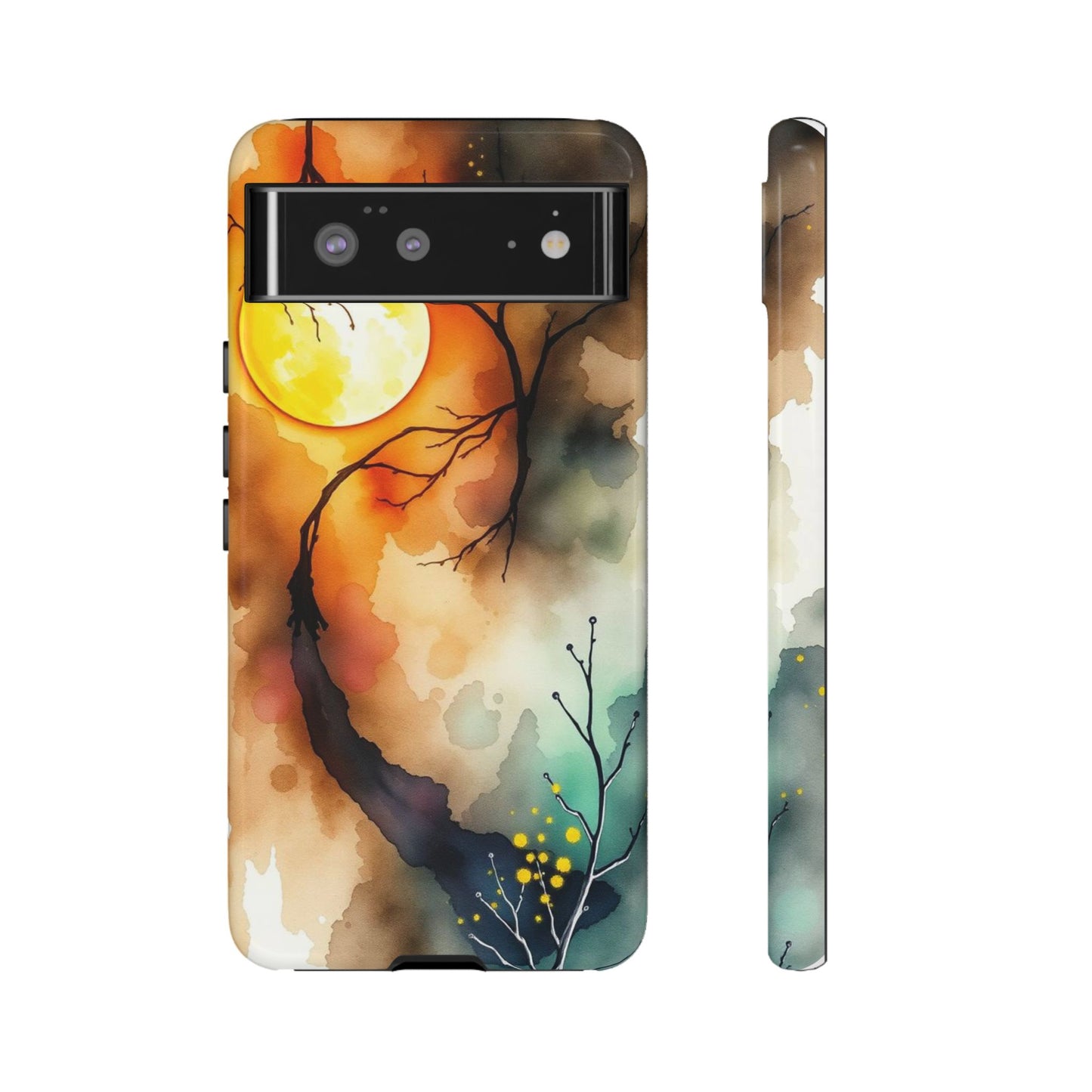 Google Pixel 6 / Glossy Phone Case - Abstract Watercolour Gothic Scene Phone Case