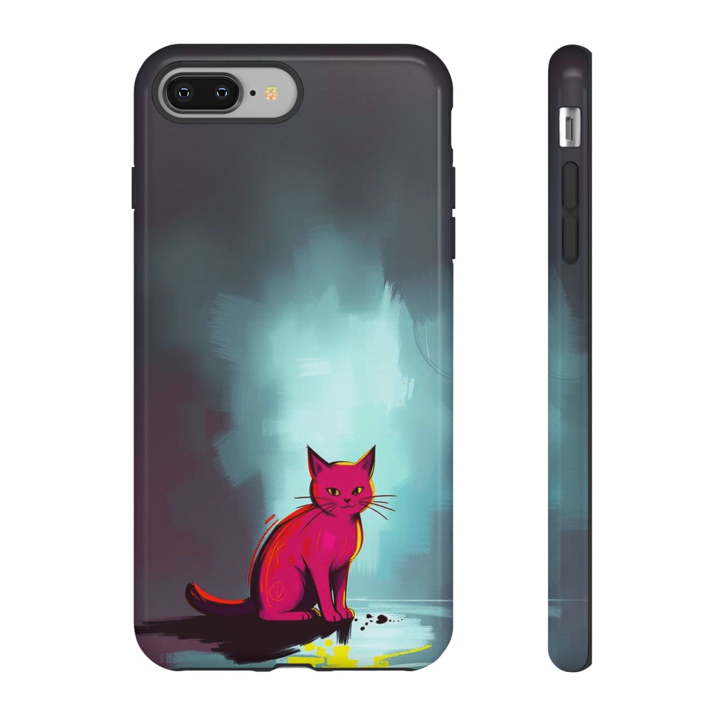 iPhone 8 Plus / Glossy Phone Case - Pop Art Moody Cat Design Phone Case
