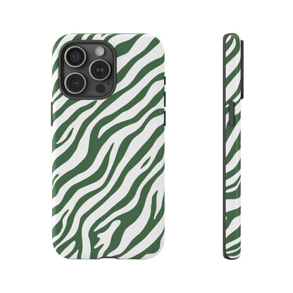 Stylish Sage Zebra Print Phone Case