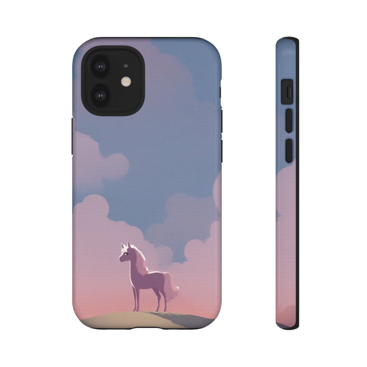 iPhone 12 Mini / Glossy Phone Case - Pony & Cloud Design Phone Case