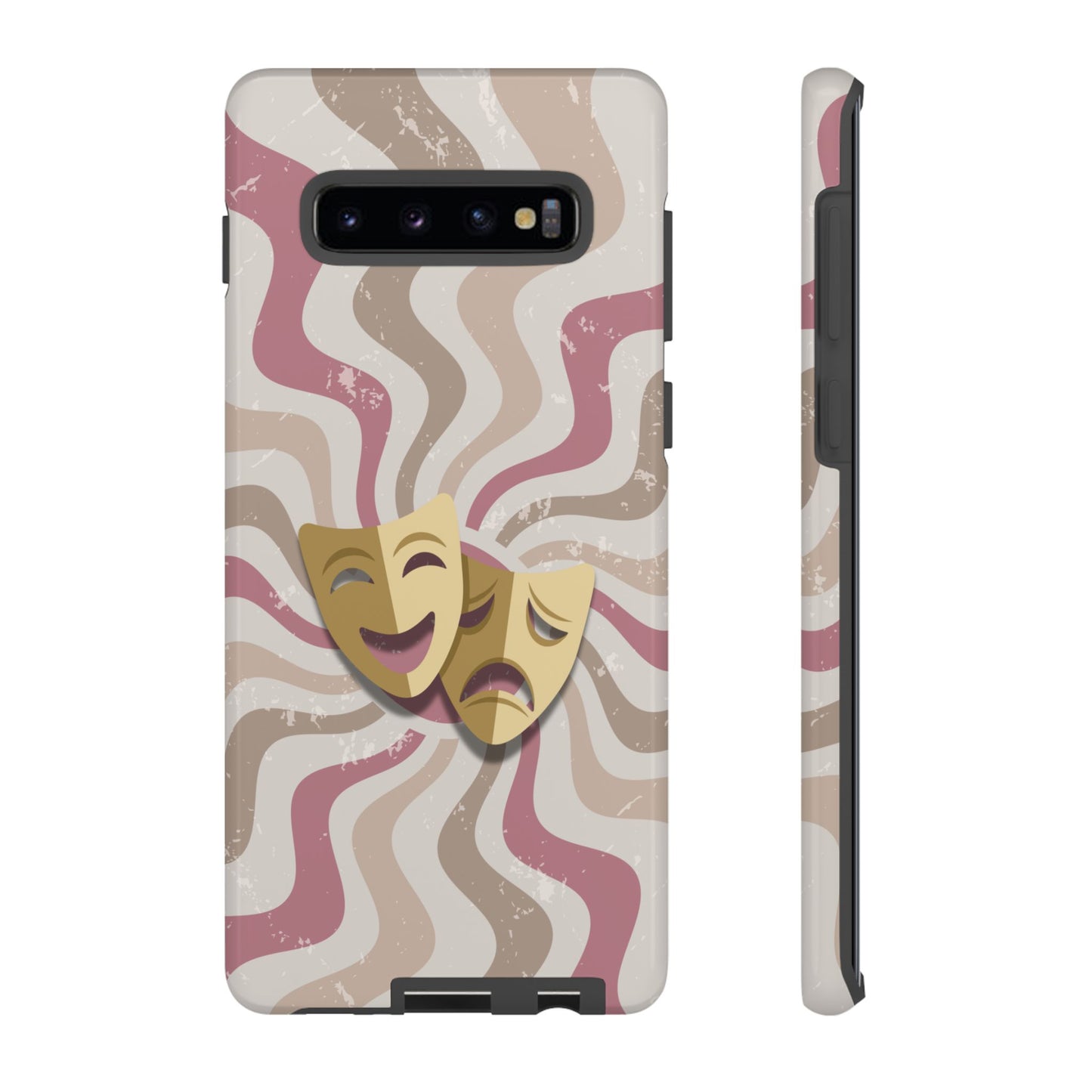 Comedy & Tragedy Masks – Pink Minimal Retro Wave Phone Case - Pink Phone Case