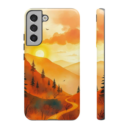 Golden Sunset Design Phone Case - Multicolor Phone Case - Samsung Galaxy S22 Plus / Glossy