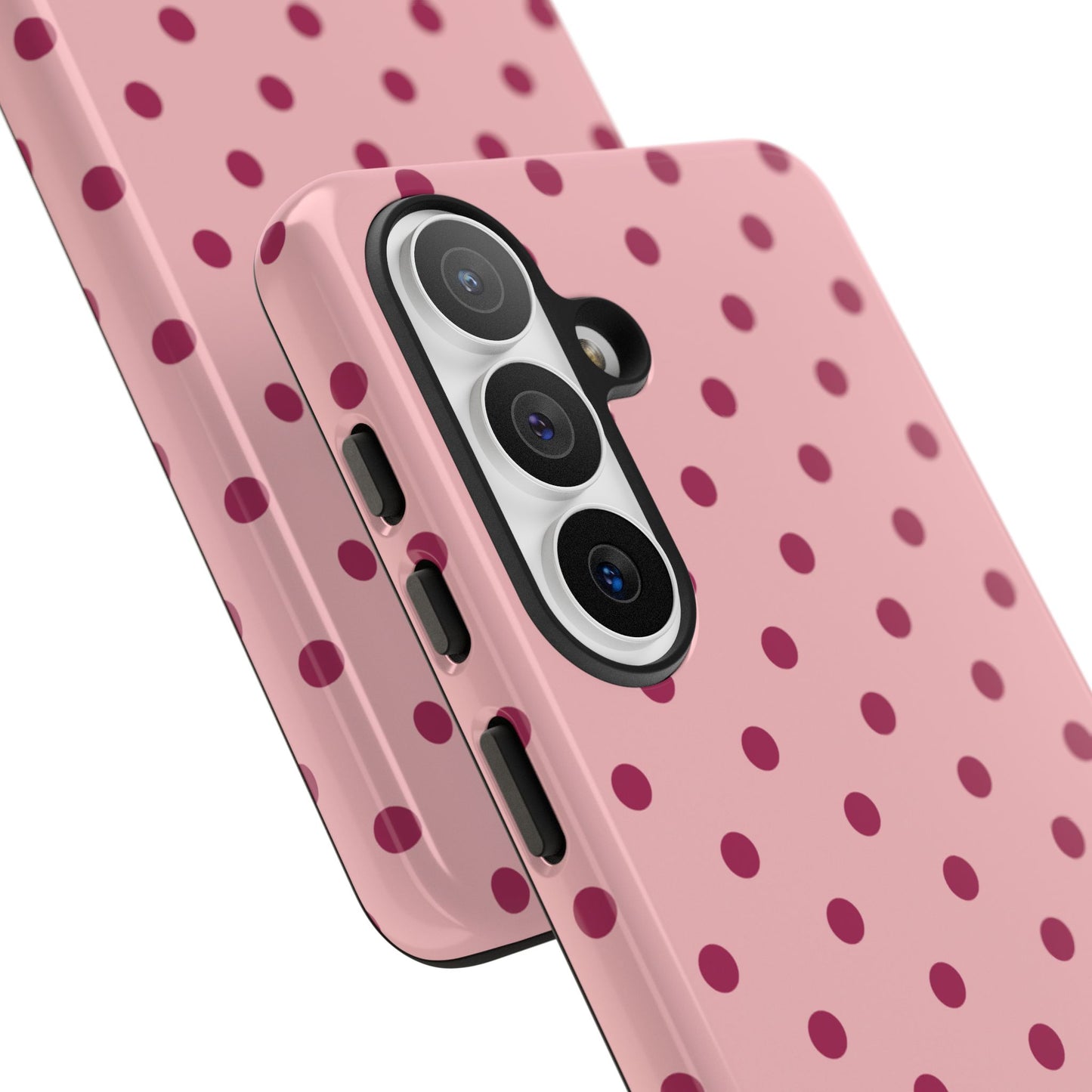 Pink with Red Dot Pattern Phone Case