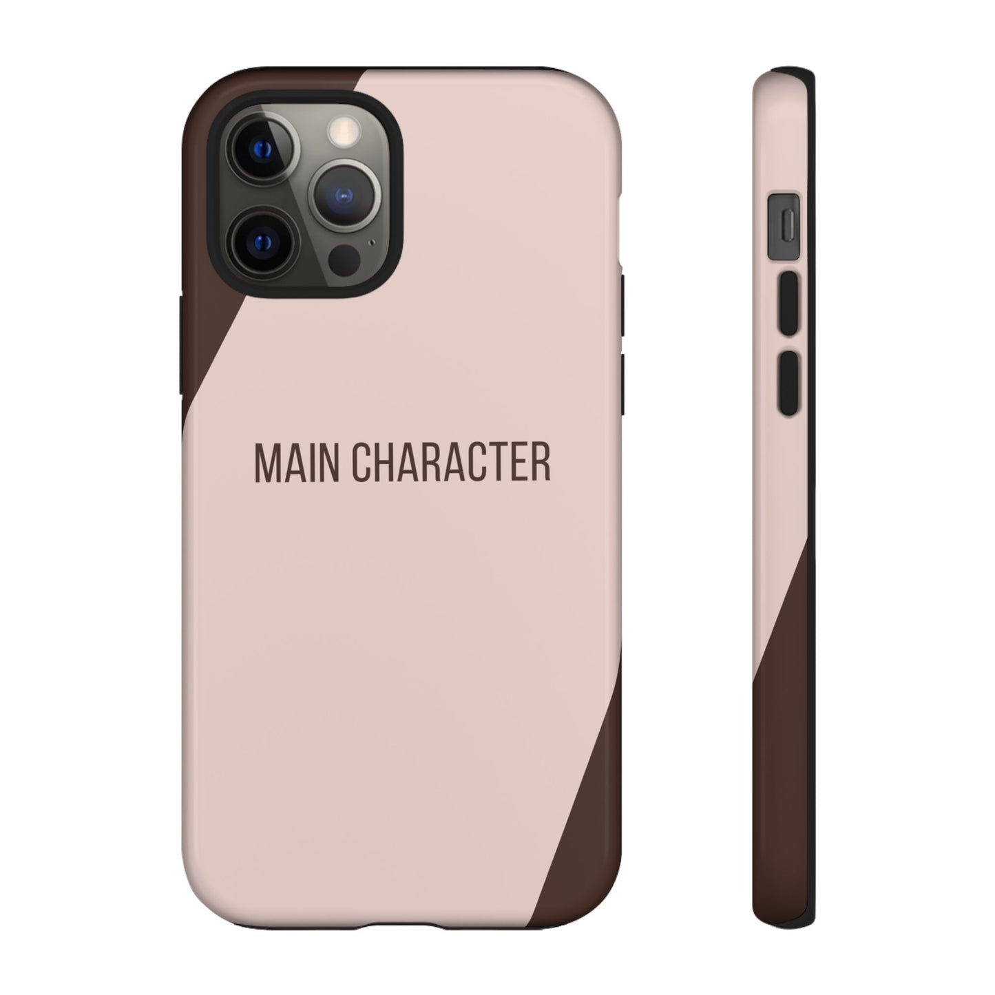 iPhone 12 Pro / Glossy Phone Case - Sassy Statement Case ’Main Character’ in Pink & Brown